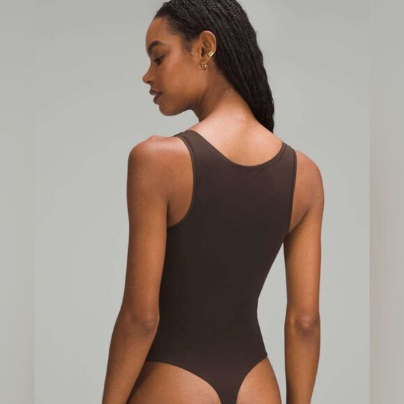 Lululemon Wundermost Nulu Square-Neck Sleeveless Bodysuit French Press NWT XL - Picture 6 of 16